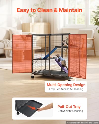 Metal Small Animal Cage 37.8" H 3 (35.4"L x 22.8"W x 37.8"H)