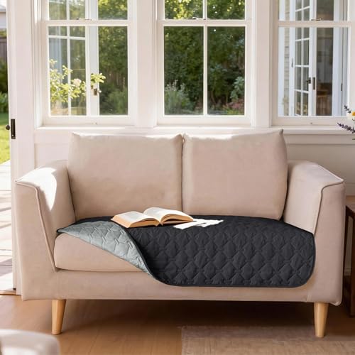 Waterproof Loveseat Cover (32x53 Inch (Pack of 1) / Dark Charcoal/Light Charcoal)