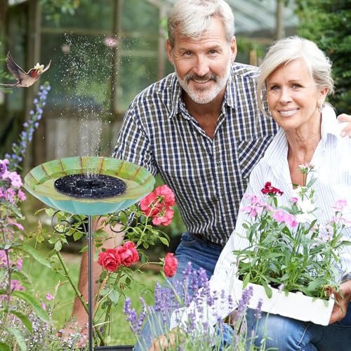 Metal Bird Baths for Outdoors (Yellow Green)