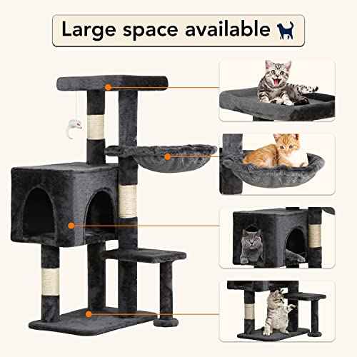 37" Cat Tree Tower (37in / Light Gray)