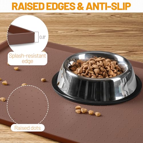 Dog Feeding Mat (Brown / 32"l X 24"w)