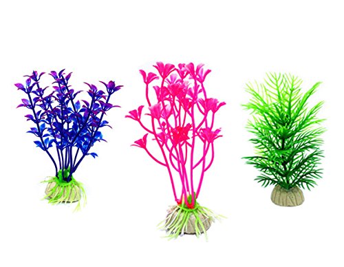 Artificial Aquatic Plants 11 Pcs Small Aquarium Plants Artificial Fish Tank Decorations (11-pack)