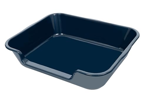 Extra Large Low Entry ABS Cat Litter Box (Large (Pack of 1) / Dark Blue)