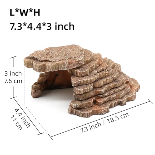 Gecko Hide Shale Scape Step Ledge (Small-7.3 * 4.4 * 3)