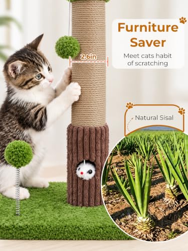Funny Cat Scratching Posts Sturdy Scratcher Posts 33'' Green (Green / 33‘’)