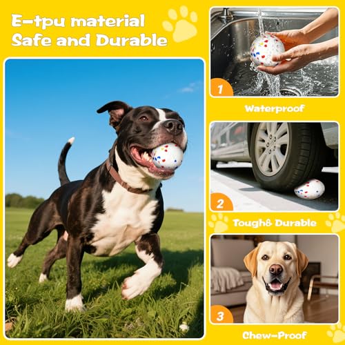 Dog Ball 2.5 inch Dog Toy for Aggressive Chewers (White)
