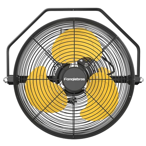 12 Inch High Velocity Wall Mount Fan (Yellow / 12 inches)