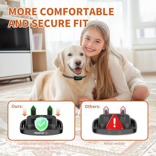 Dog Training Shock Collar 4300FT Dog Bark Collar with Remote IP67 Waterproof 4 Training Modes Beep Vibration Shock Light Mode Magnetic Charger Electric Dogs Collar 8 (Double shock Iron Black)