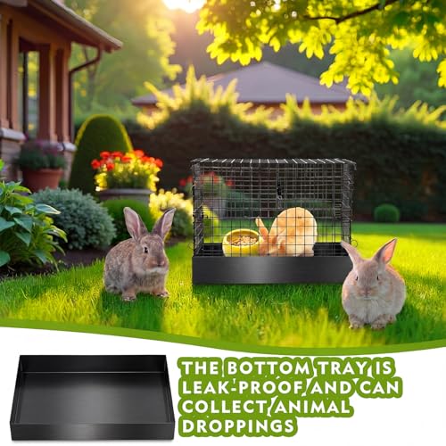 Folding One Hole Rabbit Transport Cage (Black / 18.9"L x 14.2"W x 4.7"H)