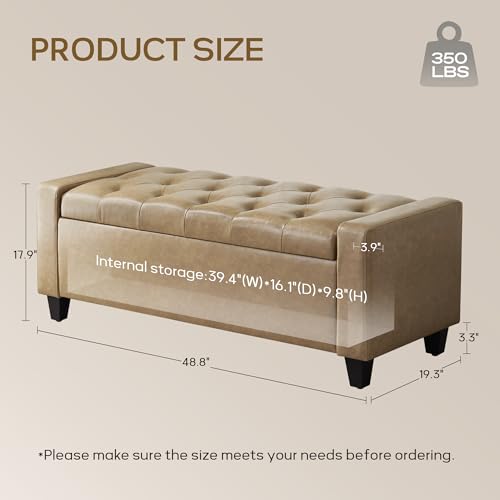 Ottoman with Storage (Khaki-pu)