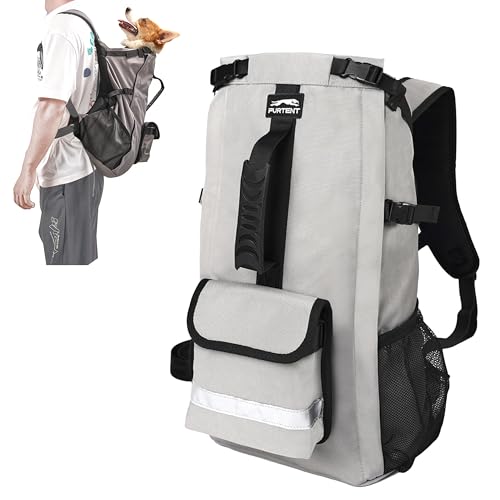 Dog Backpack Carrier for Small and Medium Dogs with Detachable Waist Bag（M） (13.3"L x 9.4"W x 24.4"H)