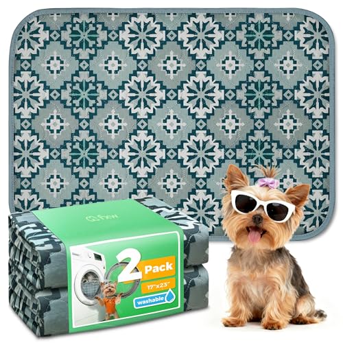 Washable Pee Pads for Dogs (Tribal Blue / 17" x 23" (2 Packs))