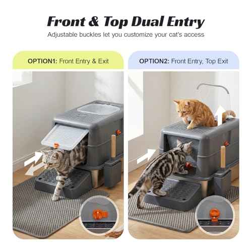 Enclosed Stainless Steel Cat Litter Box with Lid