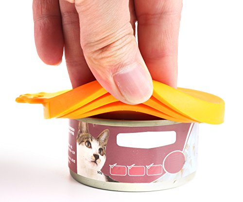 Pet Food Can Cover Silicone Can Lids for Dog and Cat Food (Blue/Orange)
