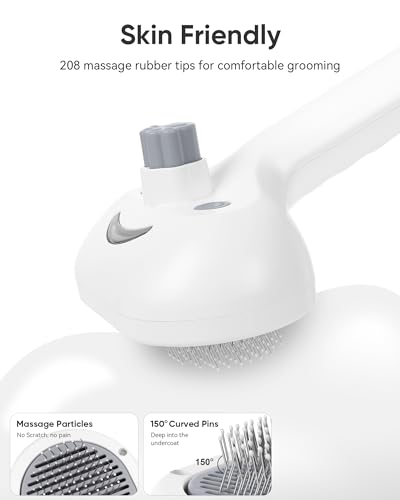 Pet Steam Brush Dog Cat 2026 New Grooming Comb for Shedding Floating Hair (Gray / 120ML)