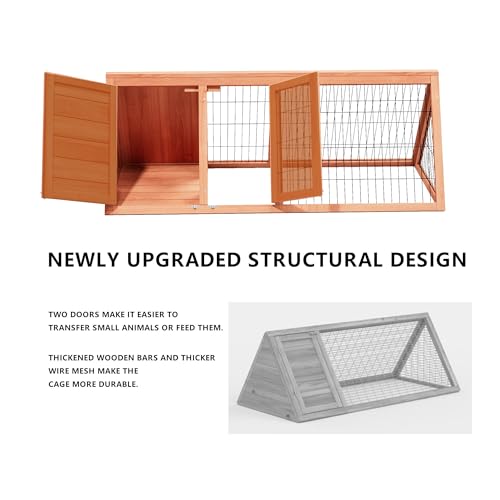 Rabbit Hutch Chicken Coop Outdoor A (Ntural Wood)