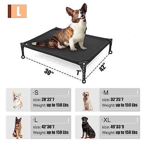 Elevated Dog Bed for Large Dogs (Brown / Large)