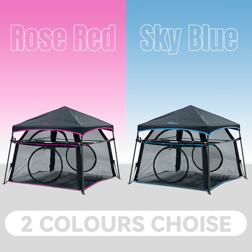 Extra Large Catio Outdoor Cat Enclosure 2 (Rose Trim / Two layer)