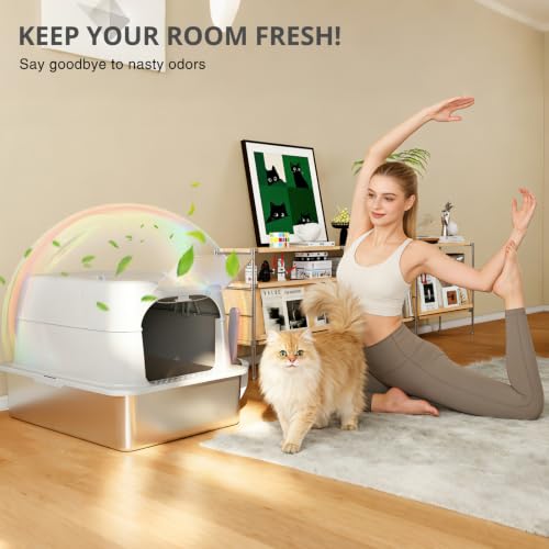 XXXL Stainless Steel Cat Litter Box with Lid