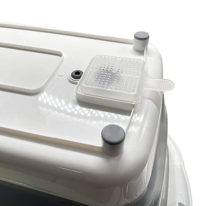 7.1 Gal 27L Multipurpose Collapsible Pet Bathtub Upgraded with Drainage Hole and Pet Hair Collector for Bathing (Grey-hair collector)