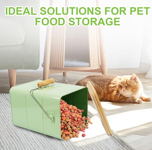 Cat Food storage container Cat Treats Jar (Cat-Green)