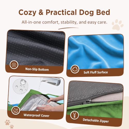 Orthopedic Dog Bed for Extra Large Dogs with Bolster (42.0"L x 30.0"W x 8.5"Th / Boston)