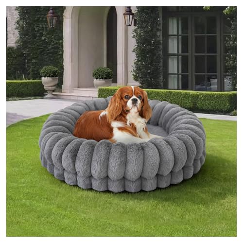 Luxury Donut Dog Bed (24.0"L x 24.0"W x 6.5"Th / Gray)