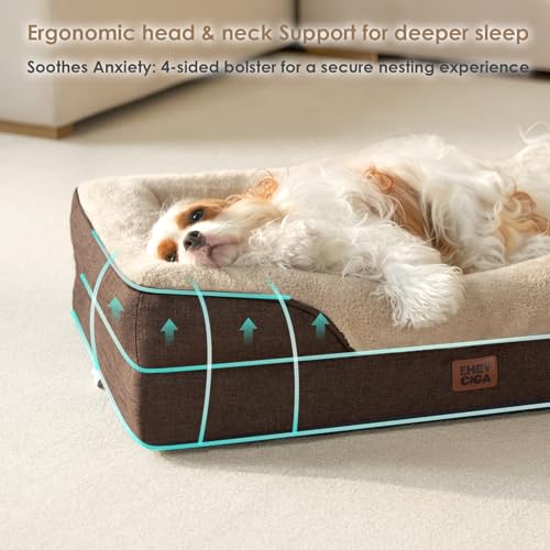 Orthopedic XXL Dog Bed for Large Dog (Brown / 52x41x8)