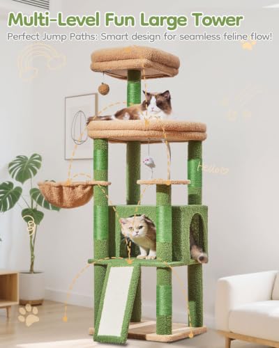 Sturdy Cat Tree (Cactus / 58.7 Inches)