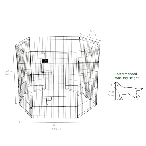 Puppy Playpen with Top Cover & Bottom Pad (Black / Large Pen: 42-Inch High)