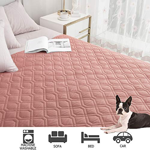 Waterproof Dog Bed Cover Pet Blanket for Furniture Bed Couch Sofa Reversible (40x80 Inch (Pack of 1) / Pink+burgundy)