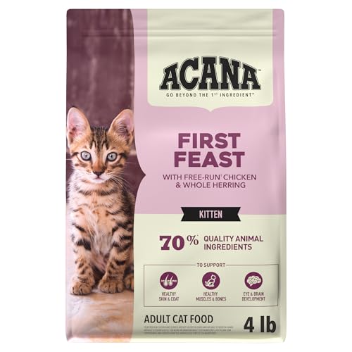 Dry Cat Food for Kittens First Feast Chicken and Fish 4lb Bag (4 Pound (Pack of 1))