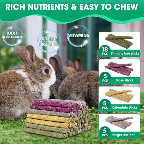 33 Pcs Rabbit Chew Sticks
