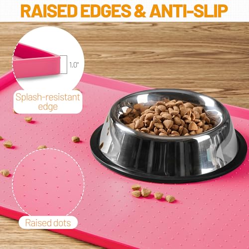 Dog Feeding Mat (Pink / 32"l X 24"w)