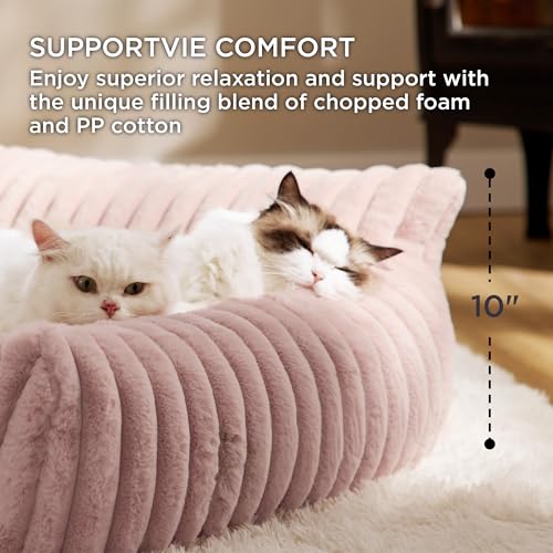 ComfyFleece® Shown on TV Fluffy Cat Couch for Pets (24x18x10" / Blush Pink)