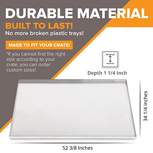 Metal Dog Crate & Kennel Replacement Tray (Stainless Steel / 52.4"L x 34.3"W x 1.3"H)