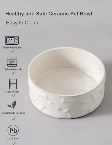 Ceramic Dog Bowl Set of 2 (6.1 in-Medium)