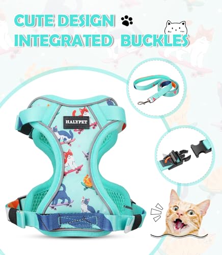 Cat Harness and Leash Set[MAX Safety 4th (H603 Pro Purrfect Green / X-Small (4-6lb))