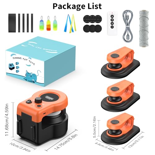Interactive Cat Toy for Indoor Cats Chase (Bright Orange)