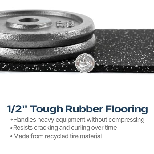 Traxxon by FlooringInc Rubber Gym Flooring Roll (Grey / 180"L x 48"W x 0.5"Th)