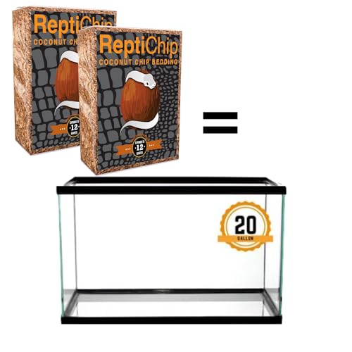 ReptiChip Reptile Bedding Loose Coconut Chip 12 Quart 2 Pack Coco Husk Substrate Mulch for Snake Habitat (12 Quart (2 Pack))