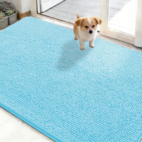 Dog Door Mat for Muddy Paws 48x30 (Blue / 48" X 30")