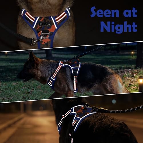 Dog Harness No Pull (Camo Orange / Large)