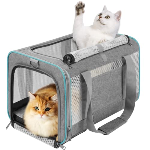 Large Cat Carrier Soft (Grey / 18.1"L x 11.8"W x 11.8"H)