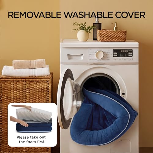 Orthopedic XL Pro Dog Bed Extra Large Washable Original Design (Blue Navy / 45"l X 35"w X 7"th)