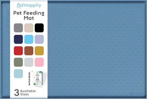 Dog Food Mat 24x15 Raised Edges Dogs Mat for Food and Water Prevent Spill (24"L x 15"W / Maya)