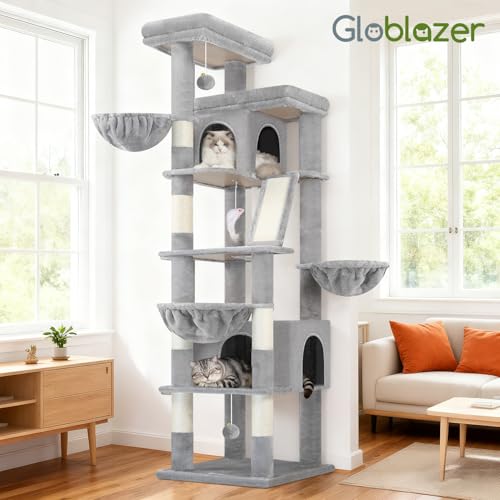 80in Extra Large Tall Corner Cat Tree Tower (80inch / Light Grey)