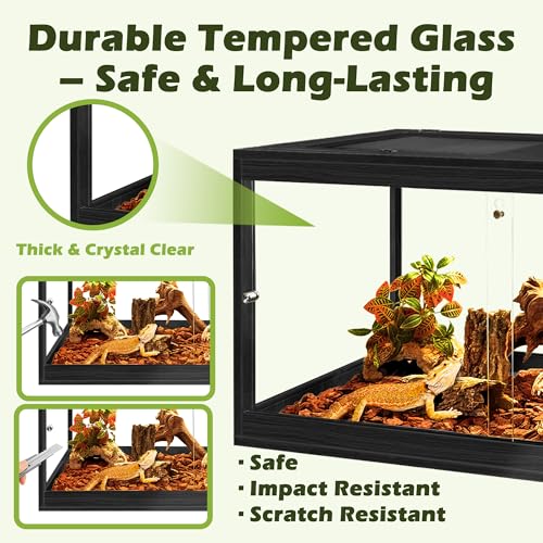 82 Gallon Bearded Dragon Tank (Black / 82 Gallon (48x19.5x19.5 Inch))
