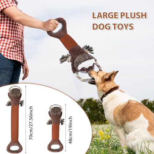 Large Plush Squeaky Dog Toys with Crinkle Paper (Brown01)