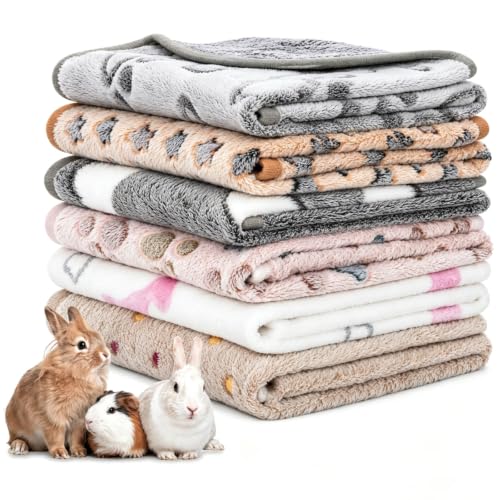 6 Pack Guinea Pigs Fleece Blankets (30x20 Inch /6 Packs / Dark Color)